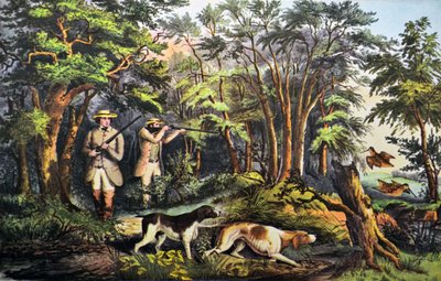 Woodcock Shooting by N. and Ives, J.M. Currier